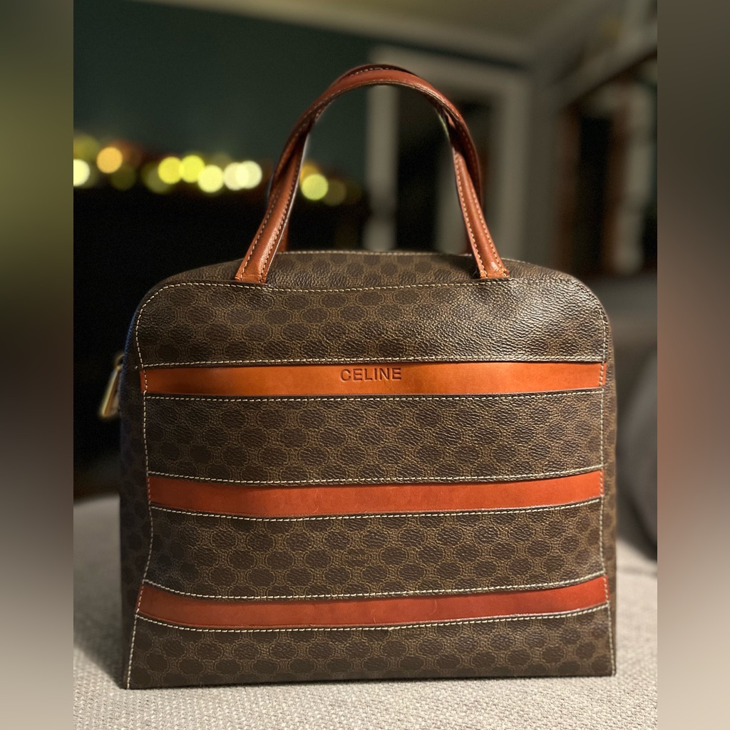 Celine Handbag In Brown And Tan